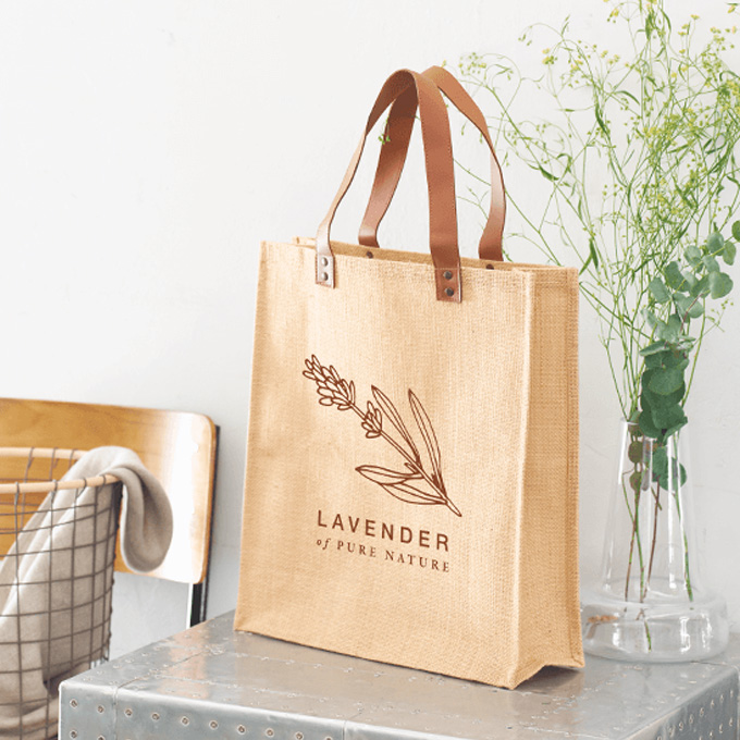 ジュートレザー調ハンドルトート