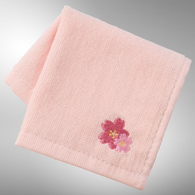 さくら刺繍タオル