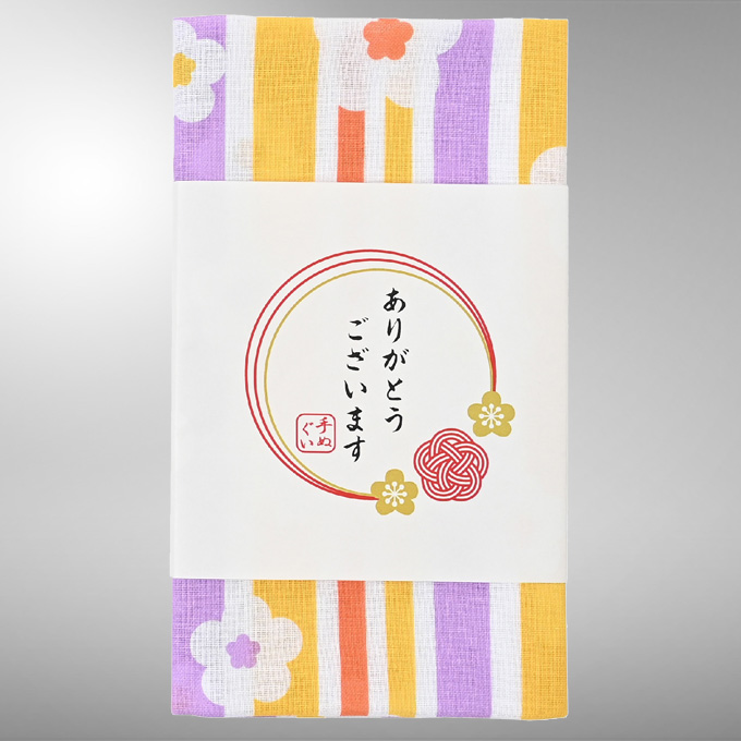 手ぬぐい(縦縞梅ちらし)