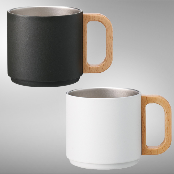 木製ハンドルスタッキングマグ350ml