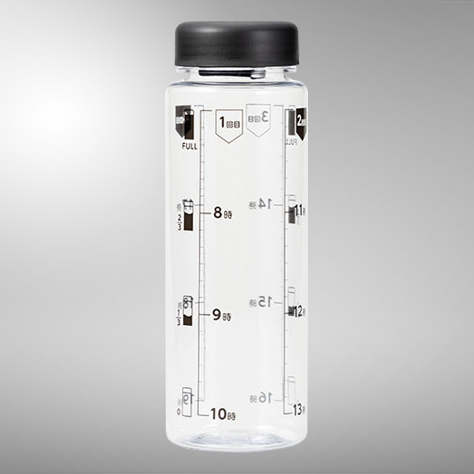 脱水症対策 時間メモリ付きボトル500ml