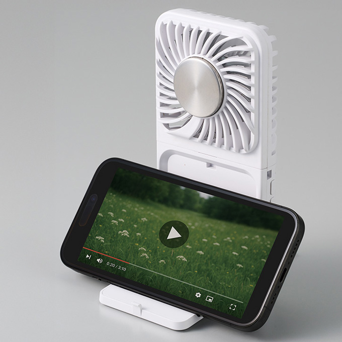 スマホスタンド付冷却プレートUSBファン